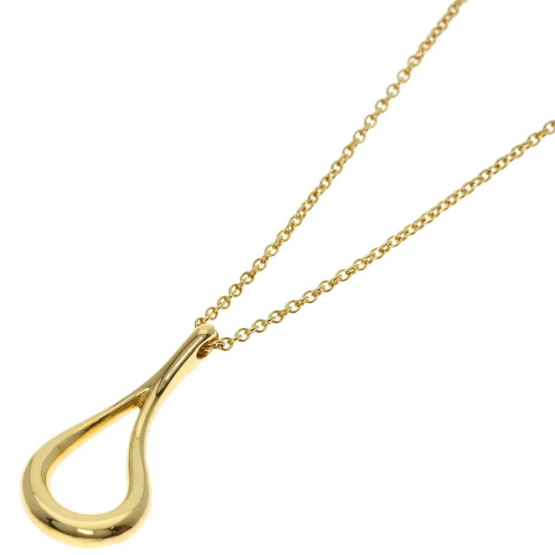 K18 Yellow Gold Teardrop Necklace Tiffany&Co.: K18 Yellow Gold Teardrop Necklace Tiffany&Co. K18 Yellow Gold Teardrop Necklace by TIFFANY&Co. is a stunning piece of jewelry featuring 18K yellow gold construction. The necklace boasts a sleek