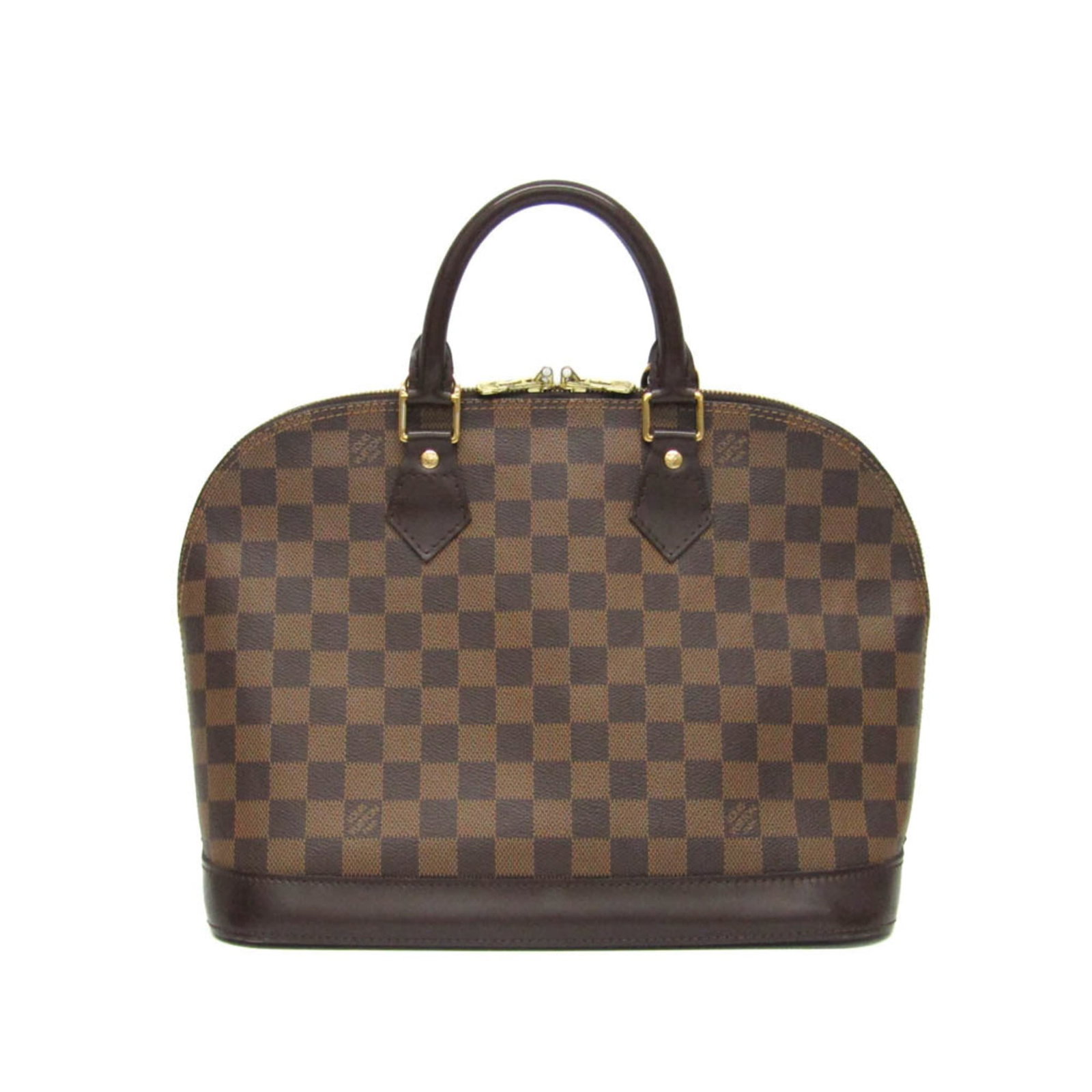 Damier Canvas Handbag Louis Vuitton: Damier Canvas Handbag Louis Vuitton Damier Canvas Handbag Louis Vuitton features a unique Ebene color and Damier pattern, making it a stylish and eye-catching accessory. This Alma model handbag