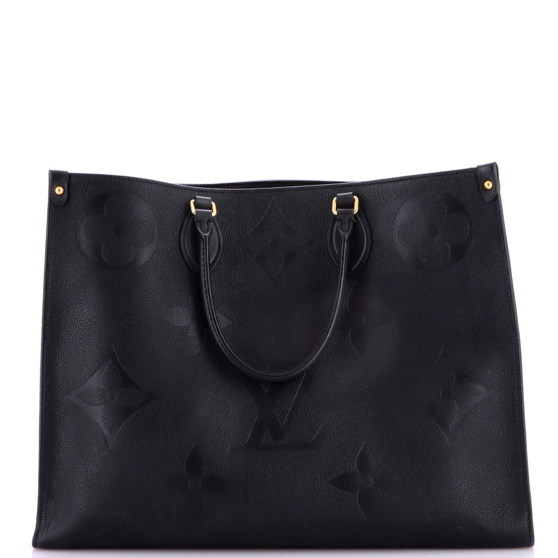 Louis Vuitton OnTheGo Tote Monogram Empreinte Giant GM: Louis Vuitton OnTheGo Tote Monogram Empreinte Giant GM Black Louis Vuitton OnTheGo Tote Monogram Empreinte Giant GM features a classic design with a spacious interior and gold hardware. The exterior