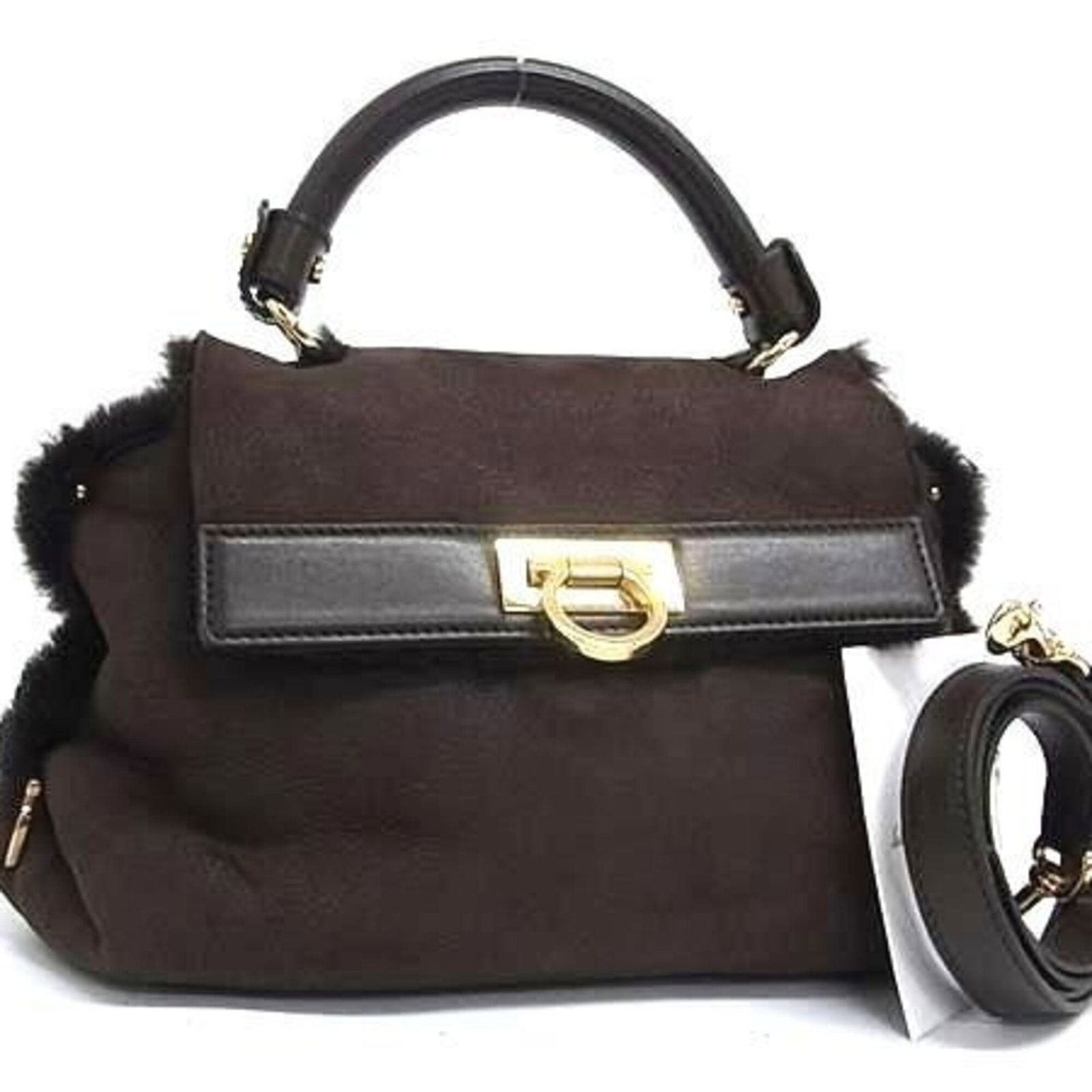 Ferragamo Salvatore Handbag Leather Bag Shoulder: Ferragamo Salvatore Handbag Leather Bag Shoulder The Salvatore Ferragamo EZ-21 E784 Shoulder bag is crafted from rich, luxurious leather, featuring the iconic Mouton design. Measuring 18cm x 28.5cm x