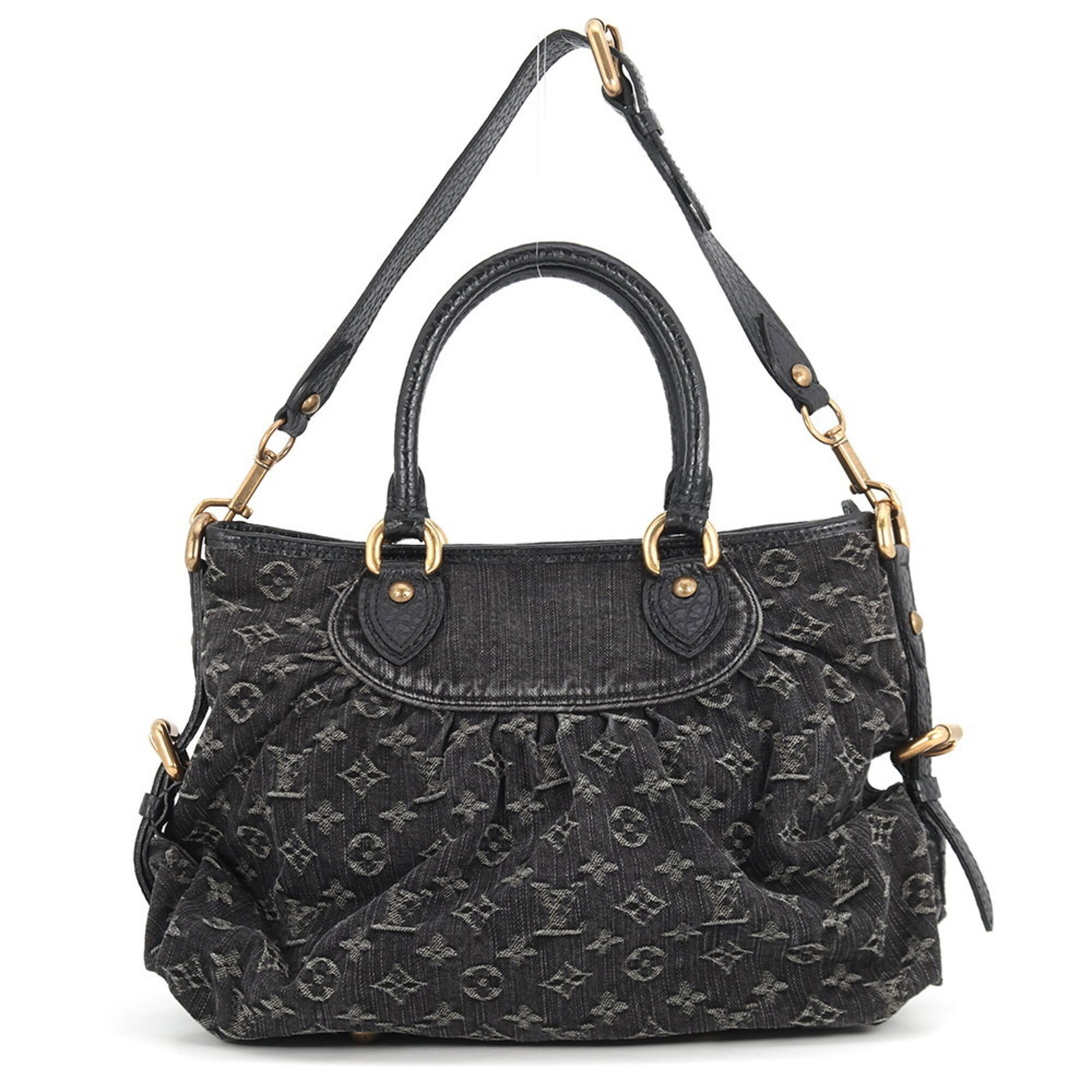 Louis Vuitton Monogram Denim Handbag Shoulder Bag: Louis Vuitton Monogram Denim Handbag Shoulder Bag Monogram Denim Handbag Shoulder Bag in Black, Noir. This Louis Vuitton shoulder bag features the iconic Monogram Denim pattern, crafted from
