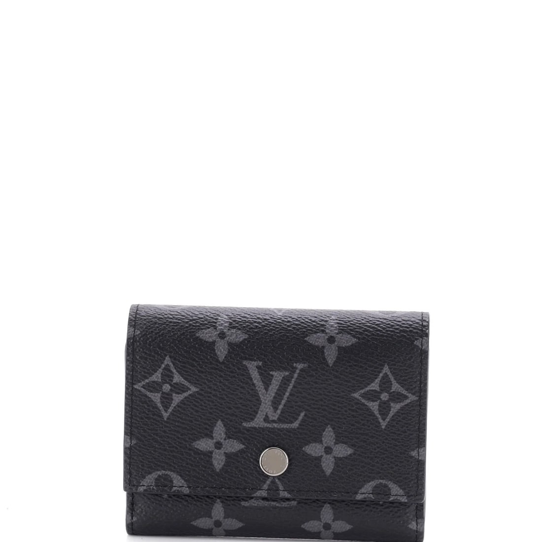 Victor Wallet Louis Vuitton Monogram Canvas Eclipse: Victor Wallet Louis Vuitton Monogram Canvas Eclipse Black Canvas Coated Louis Vuitton Monogram Eclipse Victor Wallet with Silver Hardware, featuring minor creases on the exterior and minor scratches o