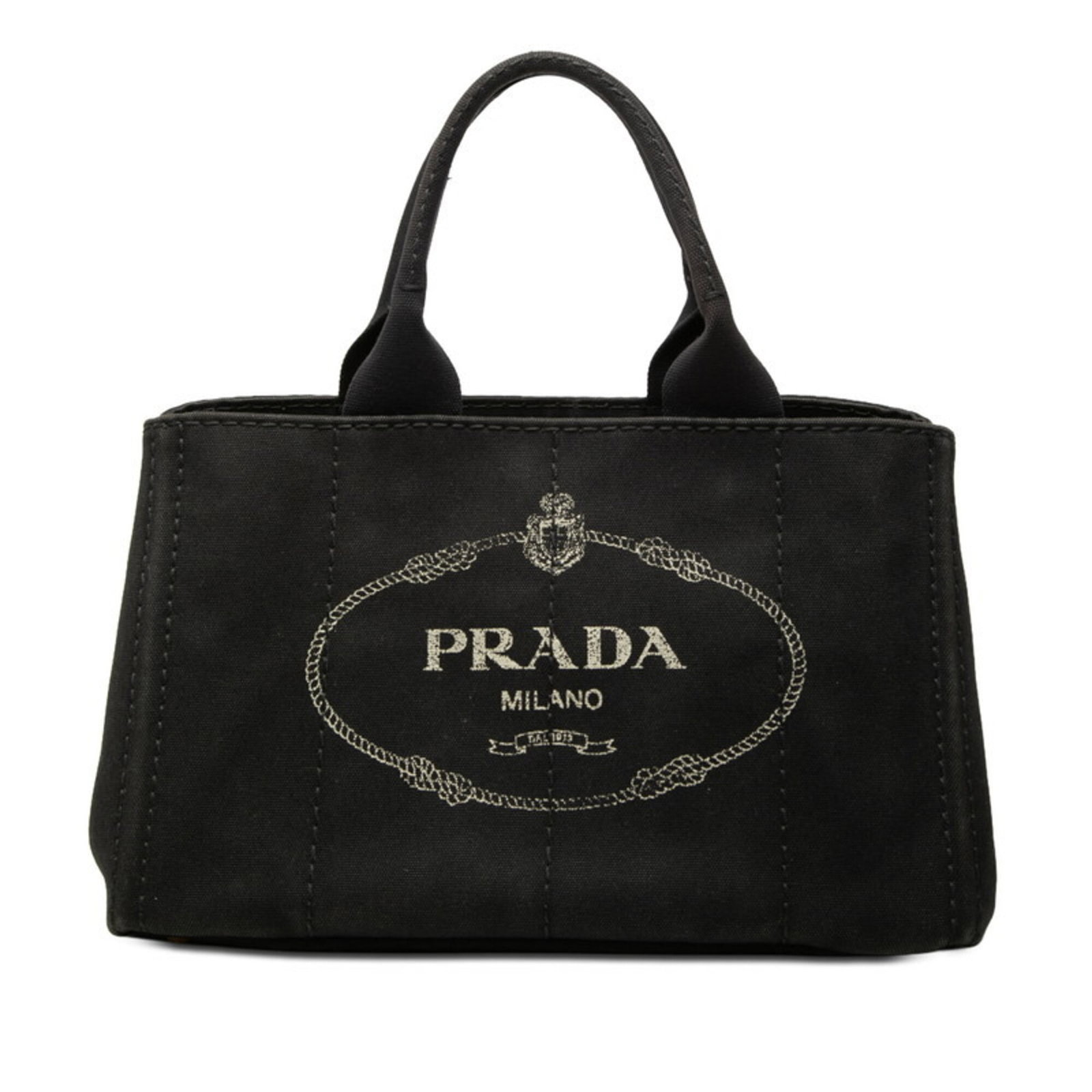 Handbag Tote Bag Canapa: Handbag Tote Bag Canapa Prada's Canapa tote bag is a sleek and sophisticated design, crafted from high-quality Canapa material. With its classic black color and spacious 21.5cm x 35cm x 22.5cm