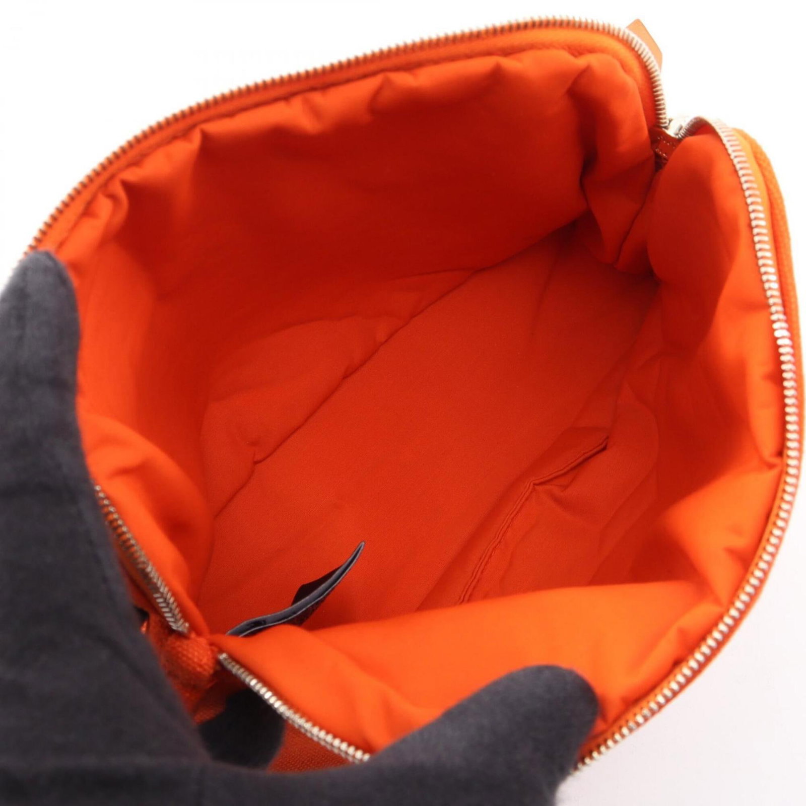 Canvas leather Hermes pouch - 3