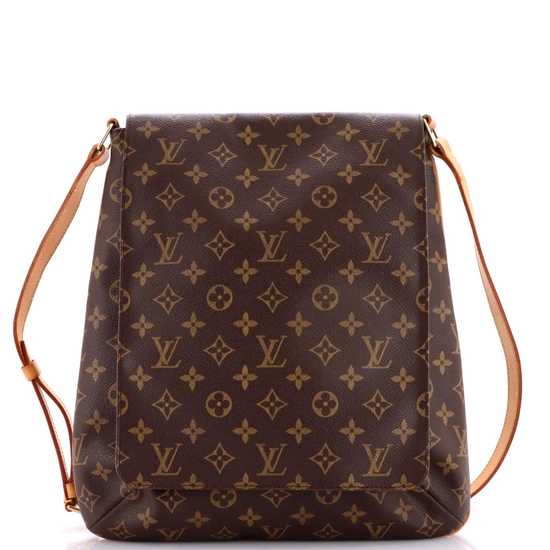 Louis Vuitton Musette Salsa Handbag Monogram Canvas GM: Louis Vuitton Musette Salsa Handbag Monogram Canvas GM The Louis Vuitton Musette Salsa Handbag in brown canvas features a classic cross body design with a signature monogram pattern. Measuring 14" in