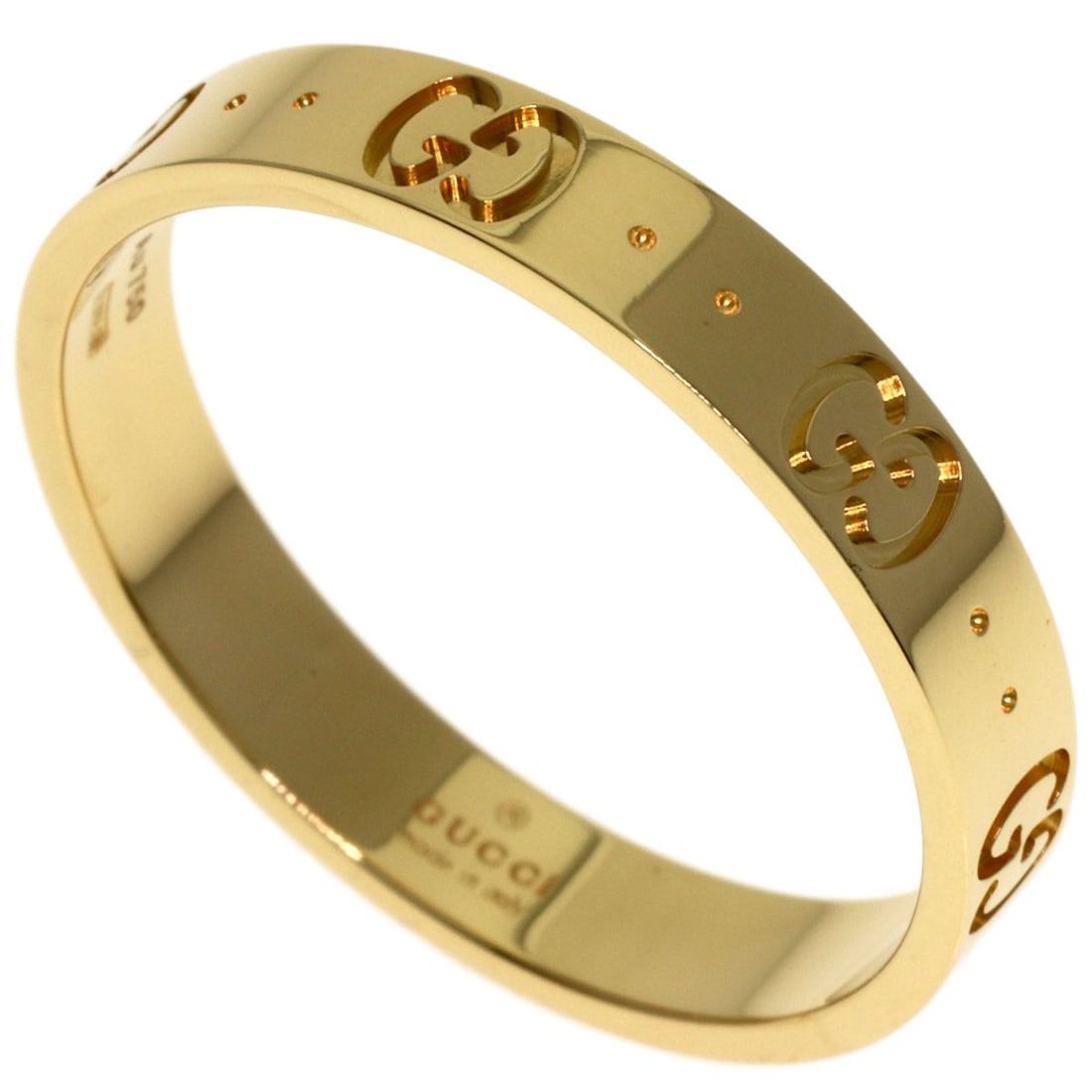 Icon K18 Gold Yellow Gucci Ring: Icon K18 Gold Yellow Gucci Ring K18 Gold Yellow Gucci Ring features a luxurious gold metal exterior with a purity of K18. This 11.5 US ring size piece boasts a distinctive gold color, making it a
