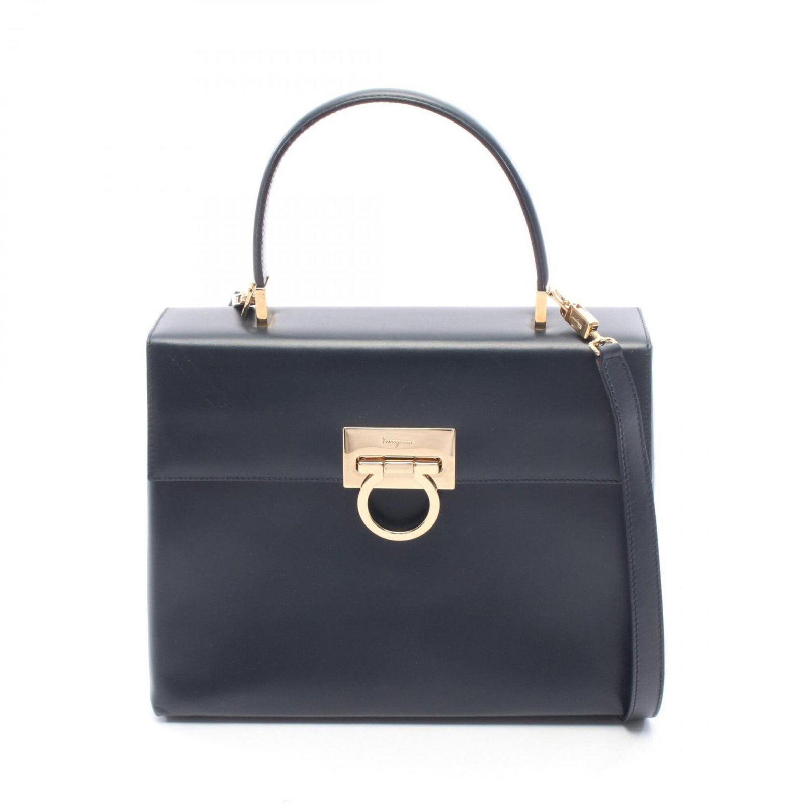 Salvatore Ferragamo Handbag Leather: Salvatore Ferragamo Handbag Leather Black Salvatore Ferragamo handbag made from high-quality leather, featuring a sleek design and classic style. The bag measures 20.5cm x 26cm x 8cm, making it a