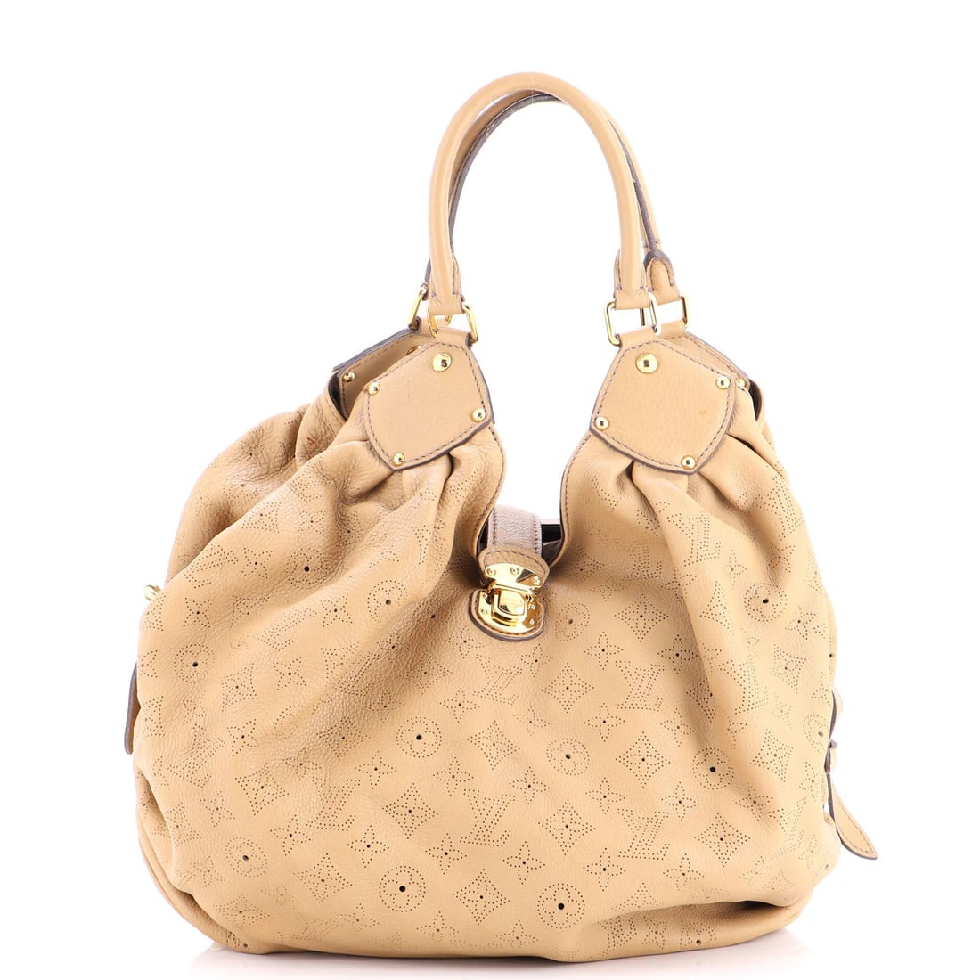 Hobo Mahina Leather Louis Vuitton XL: Hobo Mahina Leather Louis Vuitton XL Item Specifics: Brand: Louis Vuitton Exterior Material: Leather Style: Hobos Exterior Color: Neutral Size: Unknown Measurements: Handle Drop 8", Height 12", Width