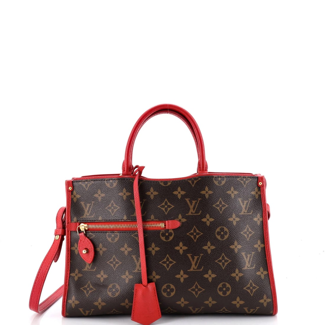 Louis Vuitton Popincourt NM Handbag Monogram Canvas with Leather PM: Louis Vuitton Popincourt NM Handbag Monogram Canvas with Leather PM Red Louis Vuitton Popincourt NM Handbag Monogram Canvas with Leather PM features a vibrant exterior color and a classic design.