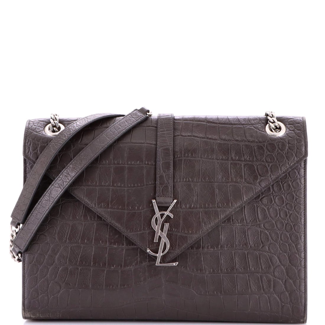 Classic Monogram Satchel Leather Large Embossed Saint Crocodile (1 of 7)