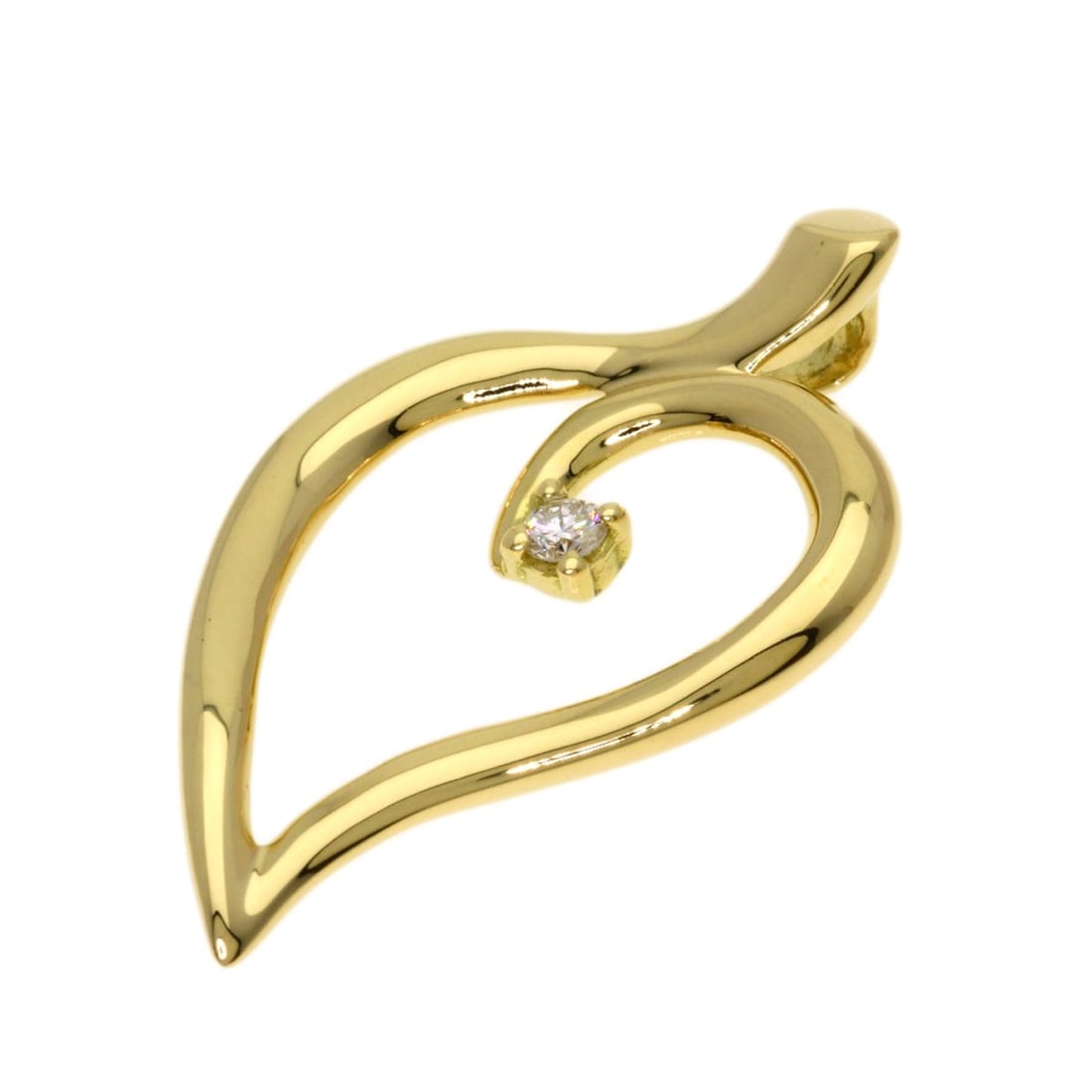 Tiffany Co Leaf Diamond Pendant Yellow K18 Gold: Tiffany Co Leaf Diamond Pendant Yellow K18 Gold K18 Yellow Gold Tiffany Co Leaf Diamond Pendant is a stunning piece featuring a diamond set into a leaf design, crafted from 18-karat yellow gold. The
