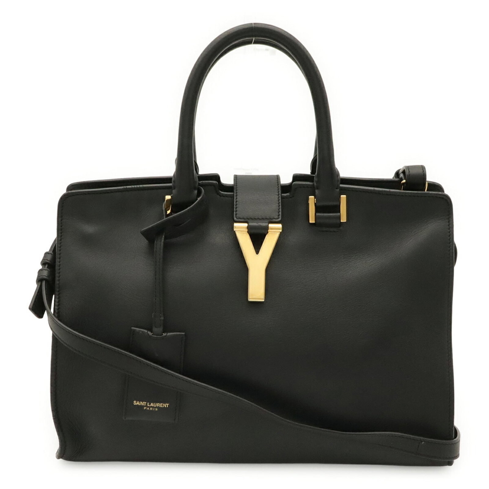 Leather Yves Saint Laurent Handbag Shoulder Bag: Leather Yves Saint Laurent Handbag Shoulder Bag Black leather Yves Saint Laurent shoulder bag with a classic design, measuring 22cm x 30cm x 14.5cm. This stylish handbag features high-quality leather