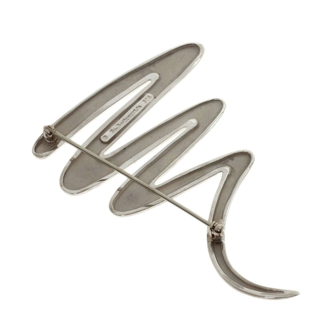Tiffany Co Scribble Silver Brooch - 2