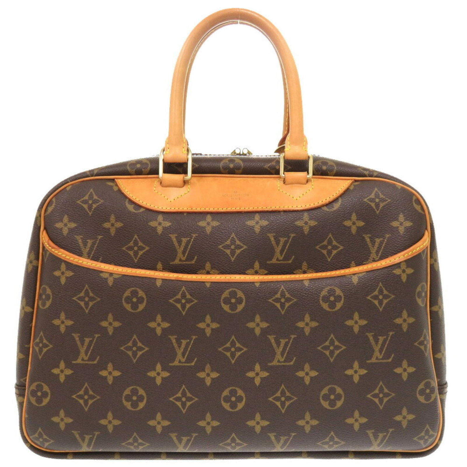 Louis Vuitton Monogram Handbag: Louis Vuitton Monogram Handbag The Louis Vuitton Monogram Handbag is a timeless piece of French craftsmanship, featuring the iconic monogram pattern in rich brown leather. With its classic gold