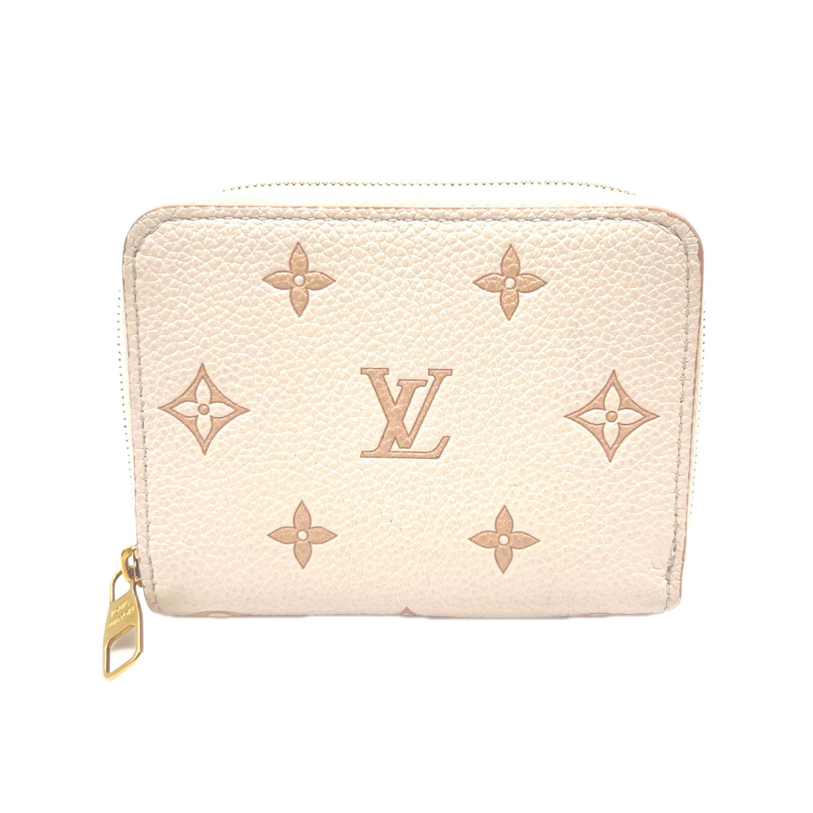 Louis Vuitton Purse Coin Case Leather: Louis Vuitton Purse Coin Case Leather This Louis Vuitton Monogram Empreinte coin purse is crafted from high-quality cowhide leather in a beautiful pink beige hue. The classic design features a zipper 