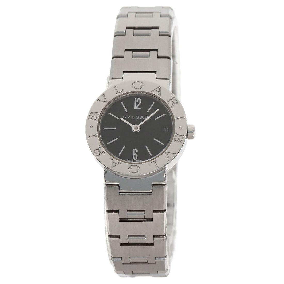Stainless Steel Watches Bvlgari Bb23Ss: Stainless Steel Watches Bvlgari Bb23Ss Stainless Steel BVLGARI Watches with Silver Bezel and Black Dial. This 23mm quartz watch features a silver case and bezel, with a water-resistant design for