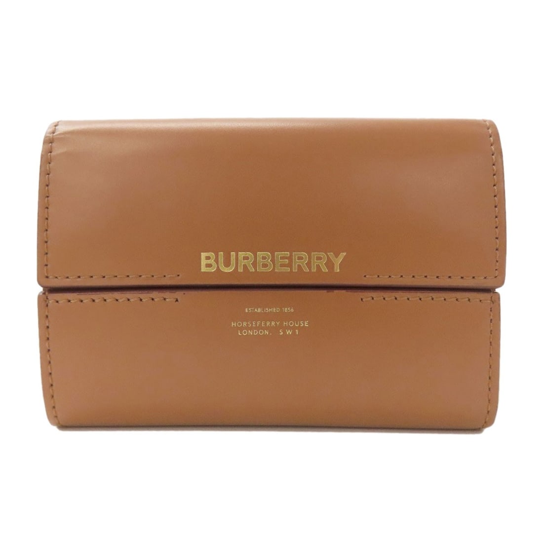 Burberry Logo Bifold Wallet No Coin Pocket Leather: Burberry Logo Bifold Wallet No Coin Pocket Leather Brown leather BURBERRY logo bifold wallet with no coin pocket, a classic and timeless design. Made from high-quality leather, this wallet features
