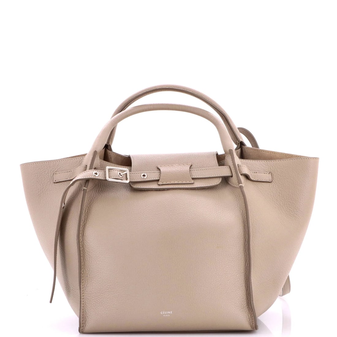 Big Calfskin Grained Bag Medium Celine: Big Calfskin Grained Bag Medium Celine Big Calfskin Grained Bag Medium Celine - A timeless medium-sized tote with a neutral exterior and suede interior, featuring a classic top handle and silver