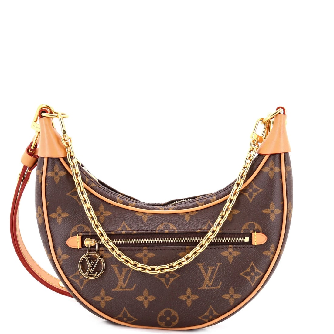 Loop Handbag Monogram Canvas Louis Vuitton: Loop Handbag Monogram Canvas Louis Vuitton Brown Loop Handbag Monogram Canvas Louis Vuitton features a classic hobos design with a canvas exterior and microfiber interior. The bag boasts a