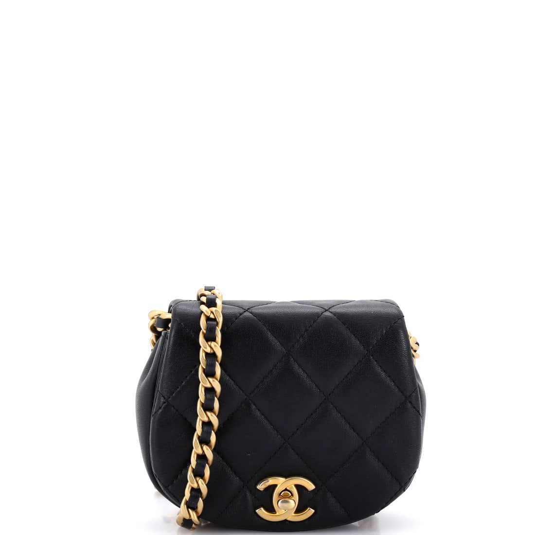Coco Chanel Mail Quilted Chain Calfskin Mini Clutch: Coco Chanel Mail Quilted Chain Calfskin Mini Clutch The Coco Mail Quilted Chain Calfskin Mini Clutch boasts a sleek black exterior with quilted chain details, adding a touch of edgy sophistication to