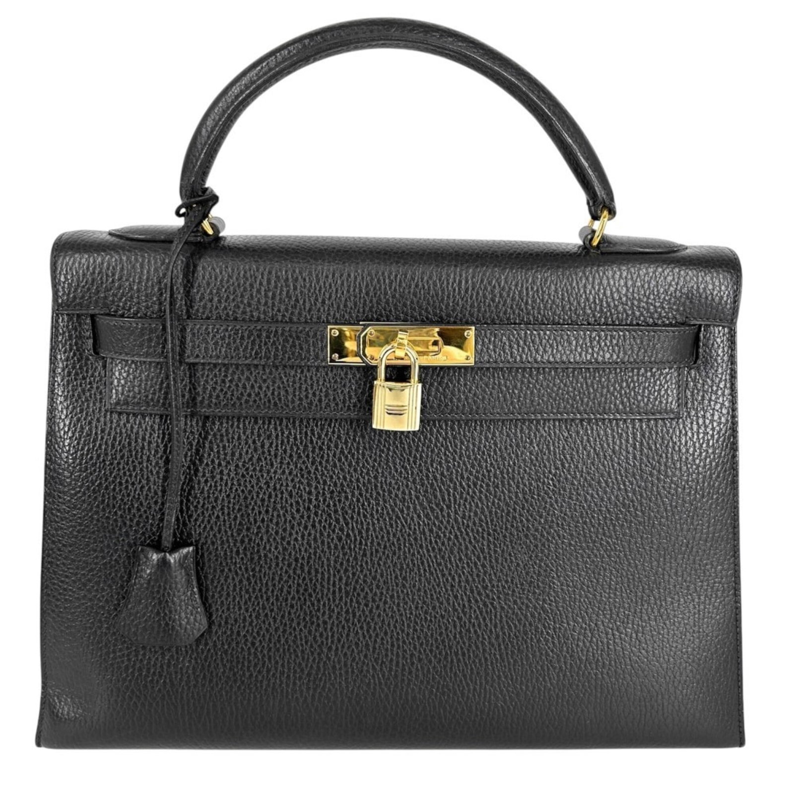 Handbag Ardennes Leather Hermes: Handbag Ardennes Leather Hermes Ardennes leather handbags from Hermes are crafted with exceptional attention to detail. This black Ardennes leather handbag features a sleek design and precise