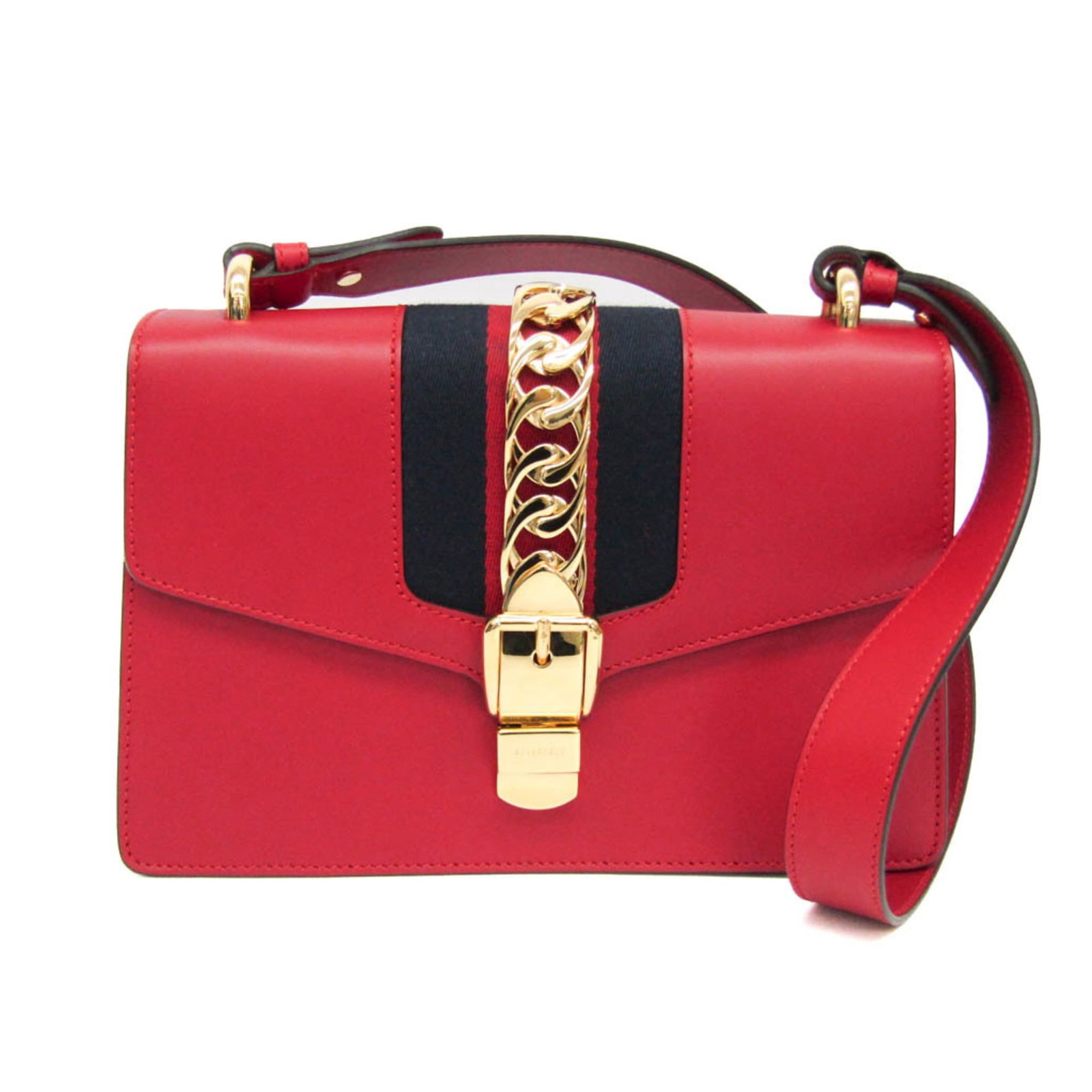 Shoulder Bag Leather: Shoulder Bag Leather The Gucci Sylvie 421882 shoulder bag is a stylish and elegant accessory made from high-quality leather. Measuring 17cm x 26cm x 7cm, this iconic design features a bold red color