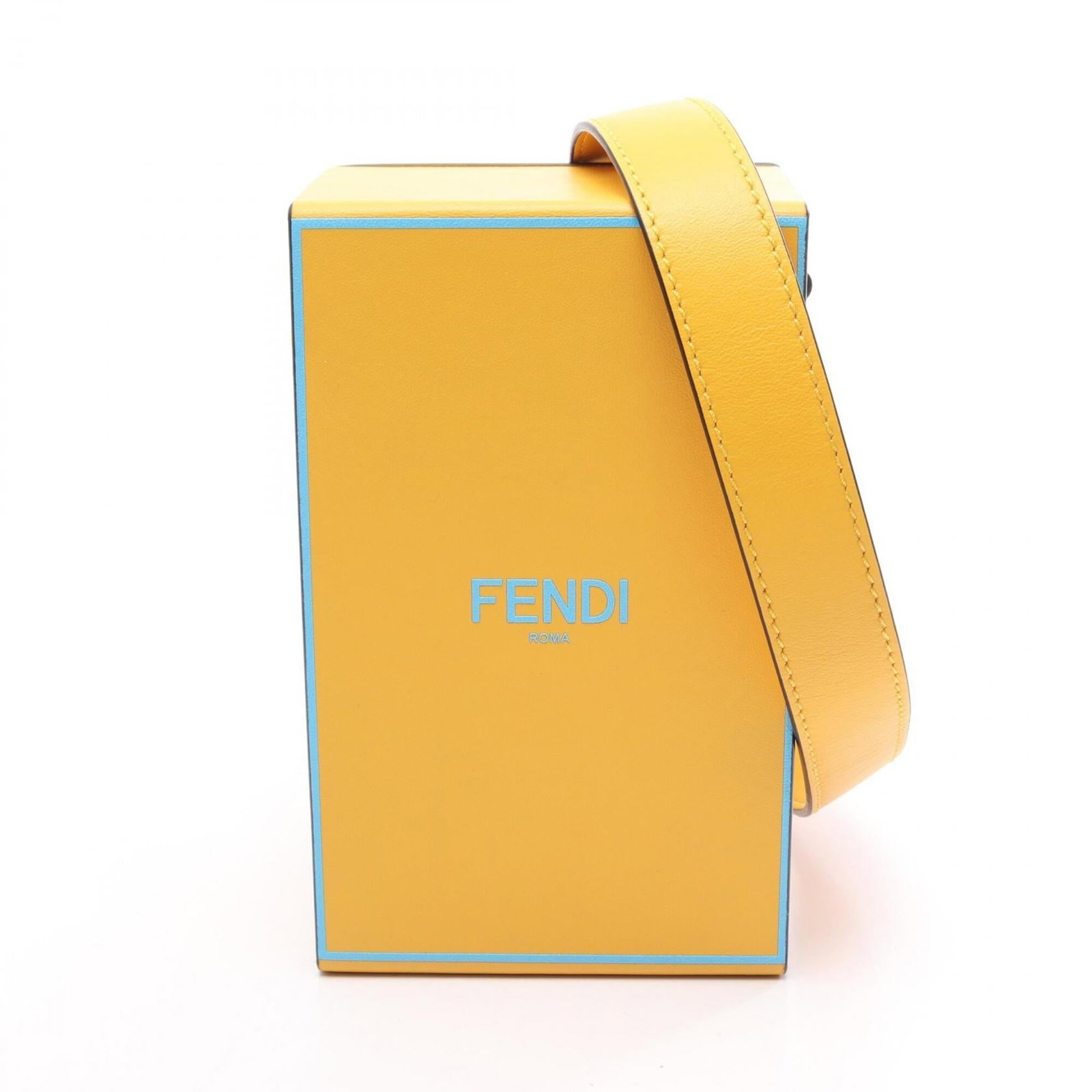 Shoulder Bag Leather Fendi Handbag: Shoulder Bag Leather Fendi Handbag Leather Fendi Handbag in Yellow - A stylish shoulder bag with a vibrant yellow color, measuring 16cm x 10cm x 7cm. Made from high-quality leather, this handbag
