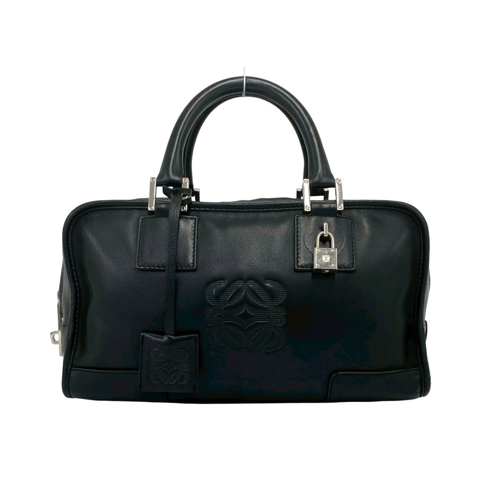 Handbag Leather Handbag: Handbag Leather Handbag This black leather handbag from Loewe measures 17cm x 29cm x 13cm, offering a sleek and compact design. Made from high-quality leather, its classic style makes it a timeless ac