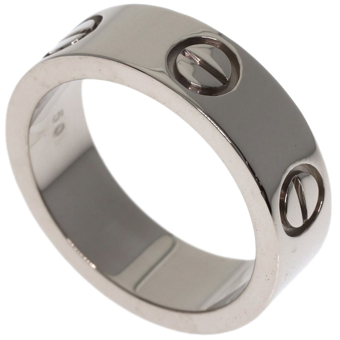 Cartier Love Ring K18 White Gold: Cartier Love Ring K18 White Gold Cartier Love Ring K18 White Gold is a sleek and sophisticated ring featuring K18 white gold material, a silver exterior, and a ring size of 5.25. This style boasts an