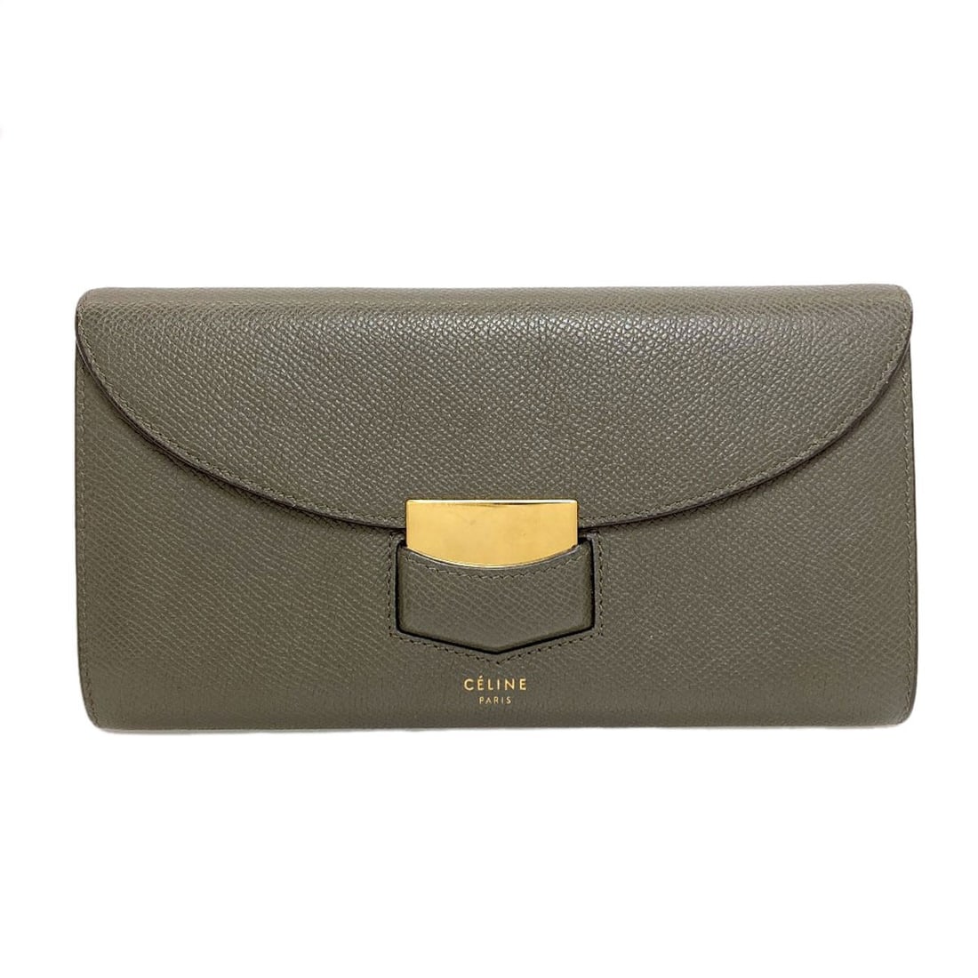 Celine Trotter Long Wallet (With Coin Pocket) Leather: Celine Trotter Long Wallet (With Coin Pocket) Leather The Celine Trotter Long Wallet (With Coin Pocket) Leather is a stylish accessory featuring a gray exterior and interior, complete with a coin