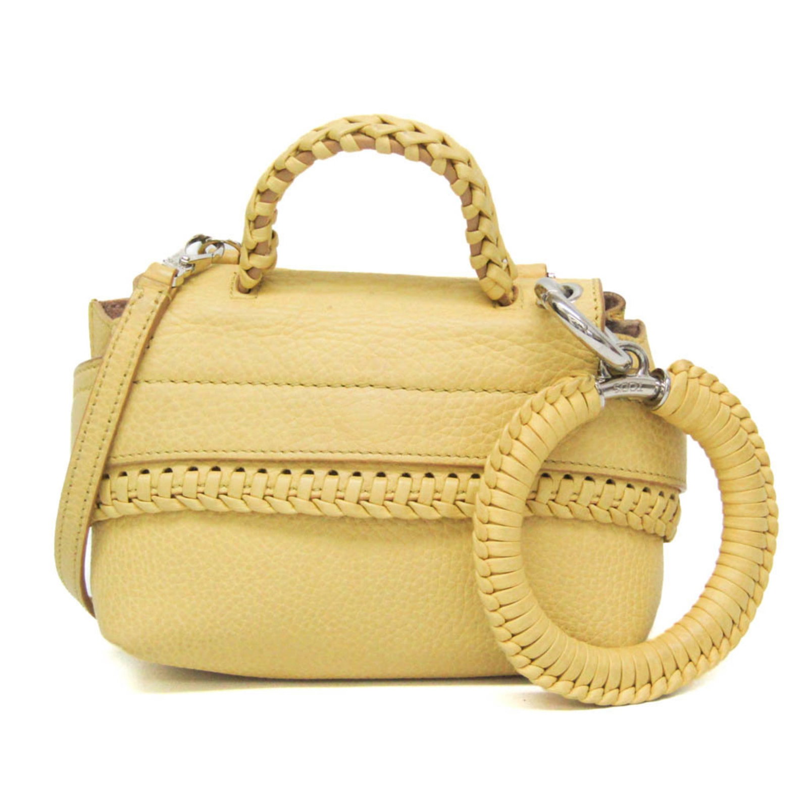 Shoulder Bag Leather Handbag Tod'S: Shoulder Bag Leather Handbag Tod'S Tod's Country of Origin: Italy, this Yellow Leather Handbag features high-quality Calfskin material and a stylish design. With a compact size of 12cm x 16cm x 7cm,
