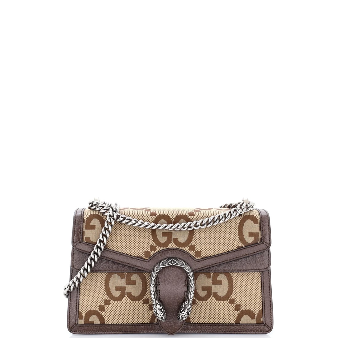 GG Canvas Dionysus Bag Small Jumbo Gucci: GG Canvas Dionysus Bag Small Jumbo Gucci Small Jumbo GG Canvas Dionysus Bag in Brown. This small shoulder bag features the iconic Gucci GG Canvas design, with a jumbo size that's perfect for carrying 