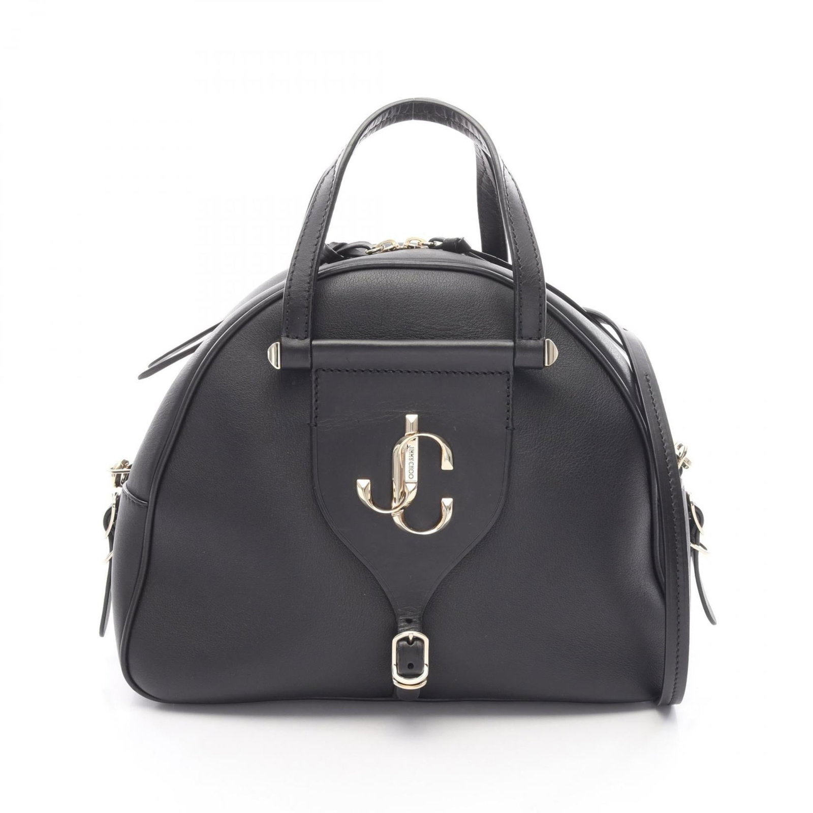 Jimmy Choo Handbag Leather: Jimmy Choo Handbag Leather Black leather handbag from Jimmy Choo, featuring a shoulder strap and dimensions of 24cm x 29cm x 12cm. This stylish accessory is made from high-quality leather and boasts