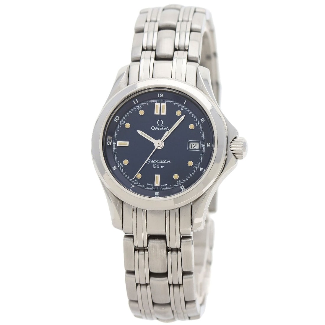 Omega Seamaster 120M Watches Stainless Steel 2571.80: Omega Seamaster 120M Watches Stainless Steel 2571.80 The Omega Seamaster 120M Stainless Steel 2571.80 watch boasts a sleek silver case and bezel, complemented by a blue dial display. With a