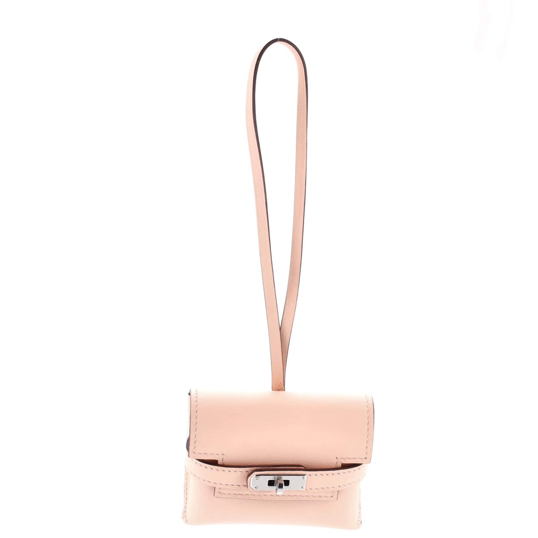 Hermes Kellyfestival Bag Charm Swift: Hermes Kellyfestival Bag Charm Swift The Hermes Kellyfestival Bag Charm Swift is a stylish accessory featuring pink leather and palladium hardware. Measuring 2.5" in height, 3" in width, and 1.5" in
