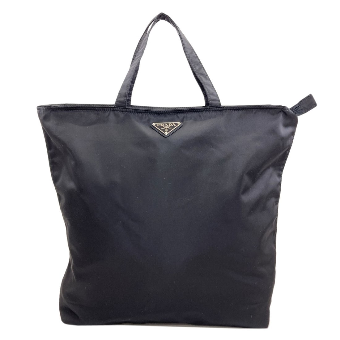 Logo Hardware Nylon Handbag Prada: Logo Hardware Nylon Handbag Prada This black PRADA Logo Hardware Nylon Handbag features a sleek and modern design with a 14.2 inch height and 4.3 inch depth. Made from high-quality nylon, the bag's