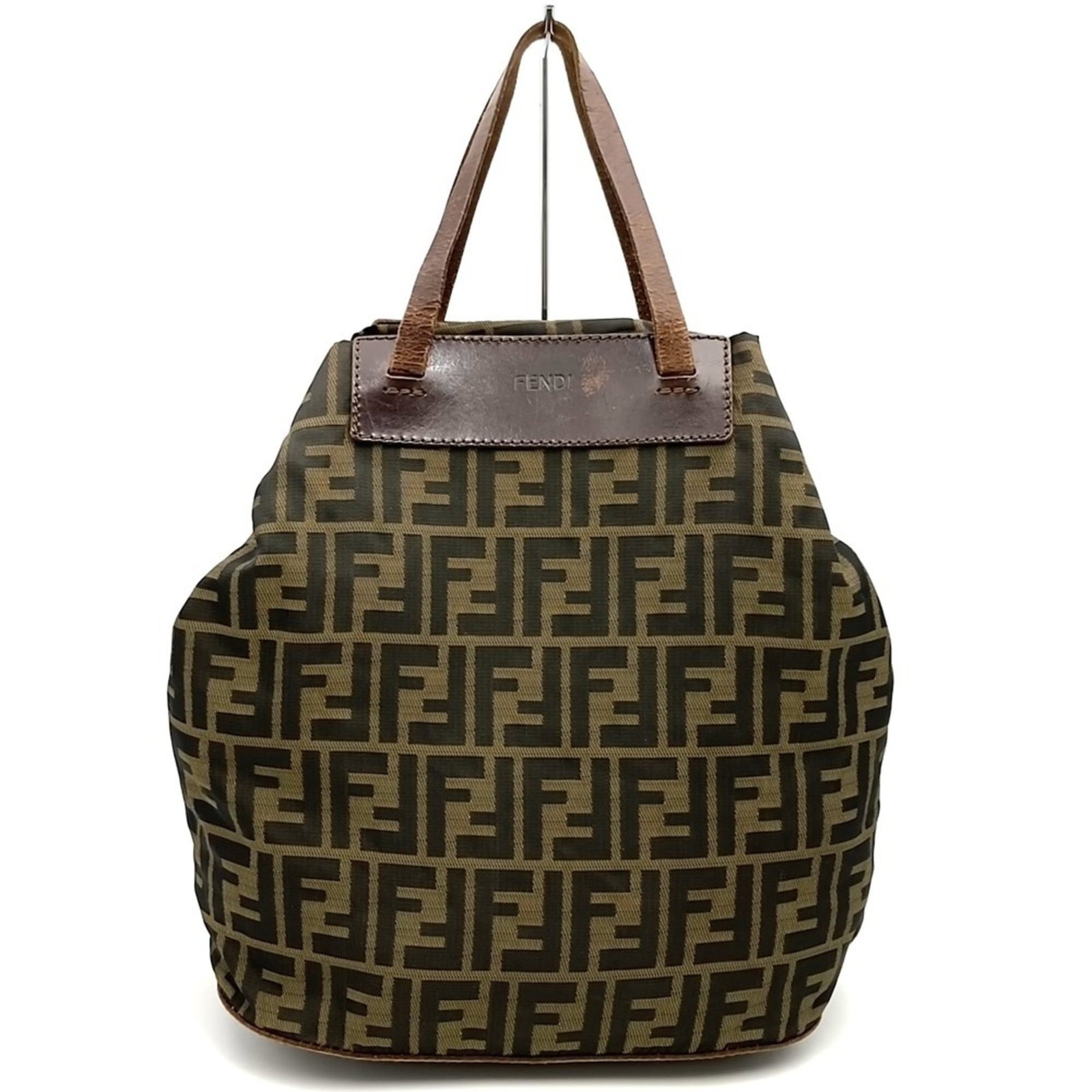 Fendi Eco-Bag Handbag Tote Bag Nylon Leather: Fendi Eco-Bag Handbag Tote Bag Nylon Leather Brown Fendi Zucca Eco-Bag Handbag Tote Bag with Nylon and Leather Material, Measuring 28cm x 37cm x 15cm and Weighing 204g, Features a 31cm Long Handle.
