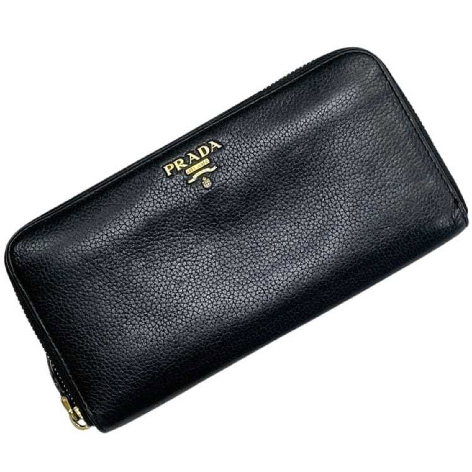 Prada Long Wallet (Bi-Fold) Leather: Prada Long Wallet (Bi-Fold) Leather Prada Long Wallet (Bi-Fold) Leather is a sleek, black bi-fold wallet made from high-quality leather. Measuring 10.5cm x 20cm x 2.5cm, it features a classic design
