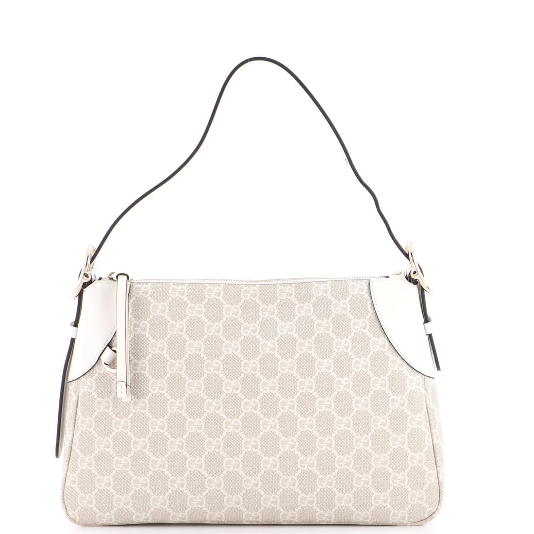 Emblem Shoulder Bag Medium GG Coated Canvas Leather with Gucci: Emblem Shoulder Bag Medium GG Coated Canvas Leather with Gucci The Gucci Emblem Shoulder Bag Medium features a stylish GG Coated Canvas exterior in neutral tones, complemented by leather accents.