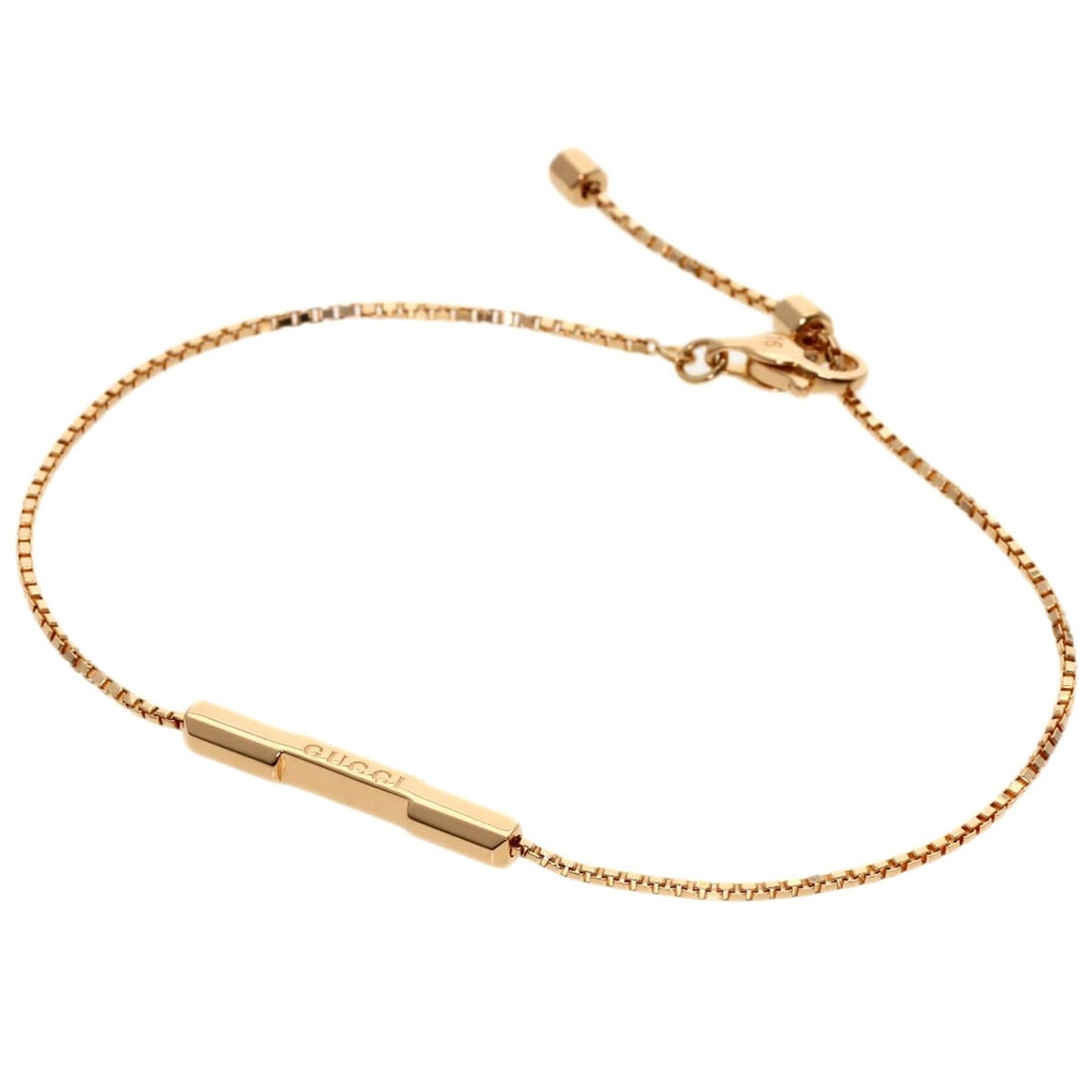 Pink Gold K18 Link To Love Bracelet Gucci #16: Pink Gold K18 Link To Love Bracelet Gucci #16 K18 Pink Gold Link To Love Bracelet from GUCCI. This elegant bracelet features a striking pink gold K18 metal, showcasing the luxury of high-karat gold.