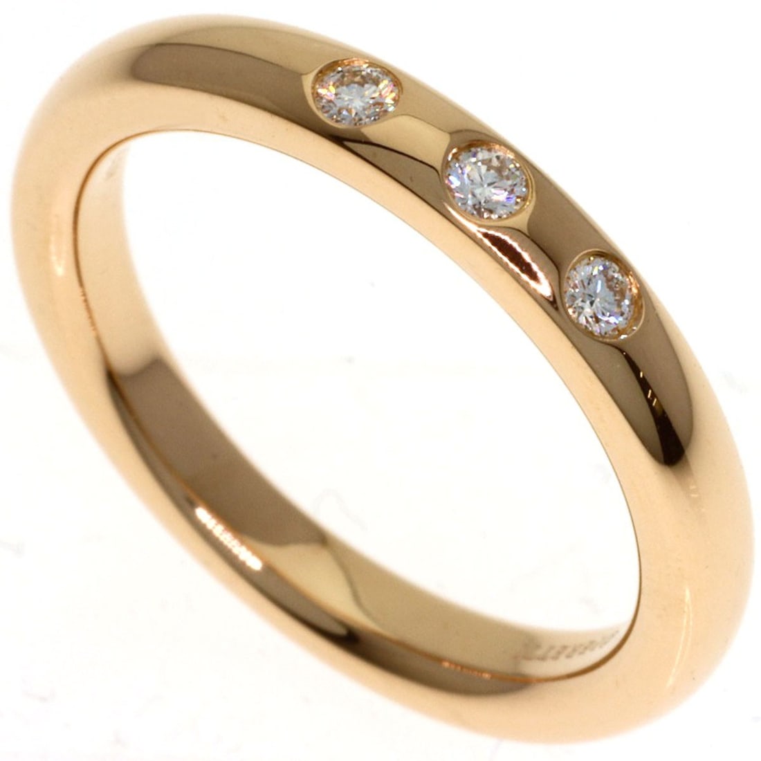 Tiffany&Co. Stacking Band 3P Diamond Ring K18 Yellow Gold: Tiffany&Co. Stacking Band 3P Diamond Ring K18 Yellow Gold Stacking bands have never been more stylish with this Tiffany&Co. K18 Yellow Gold 3P Diamond Ring. This 4(US) ring features a unique design