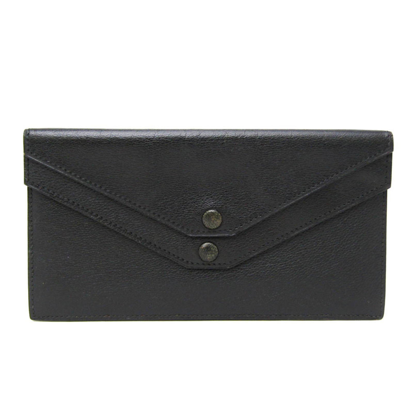 Chevre Leather Bi Fold Hermes Wallet: Chevre Leather Bi Fold Hermes Wallet Chevre leather, a unique and luxurious material, is used to craft this bi-fold Flap Wallet from Hermes. The wallet features a distinctive black color and a
