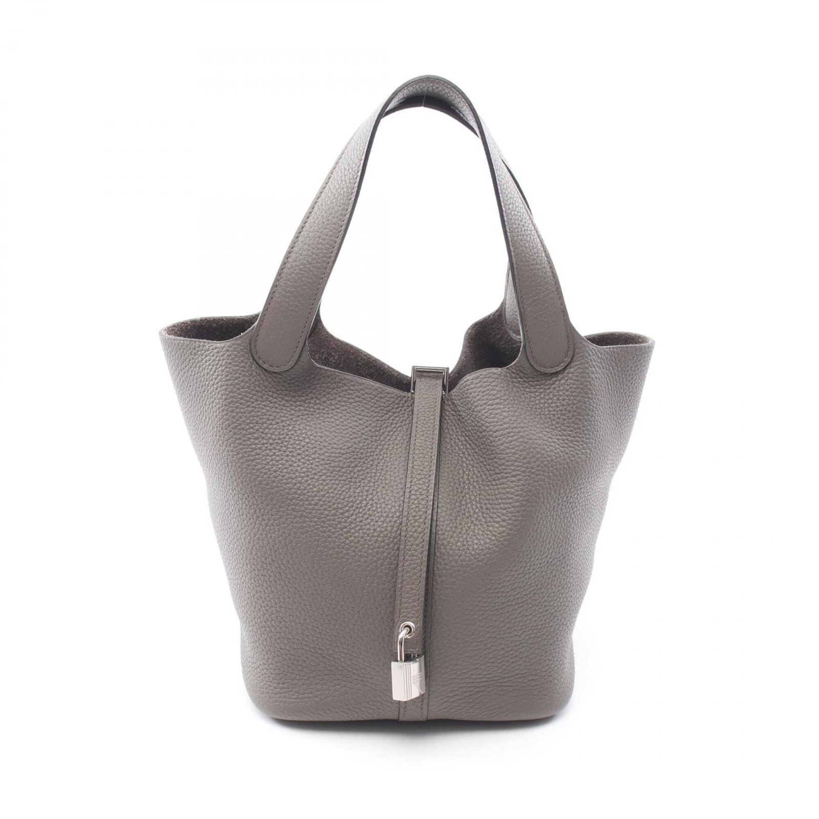 Handbag Leather Hermes: Handbag Leather Hermes Taurillon clemence leather gives this handbag its distinctive look and feel, with a rich, luxurious appearance that sets it apart. Made from high-quality leather, this Etain,