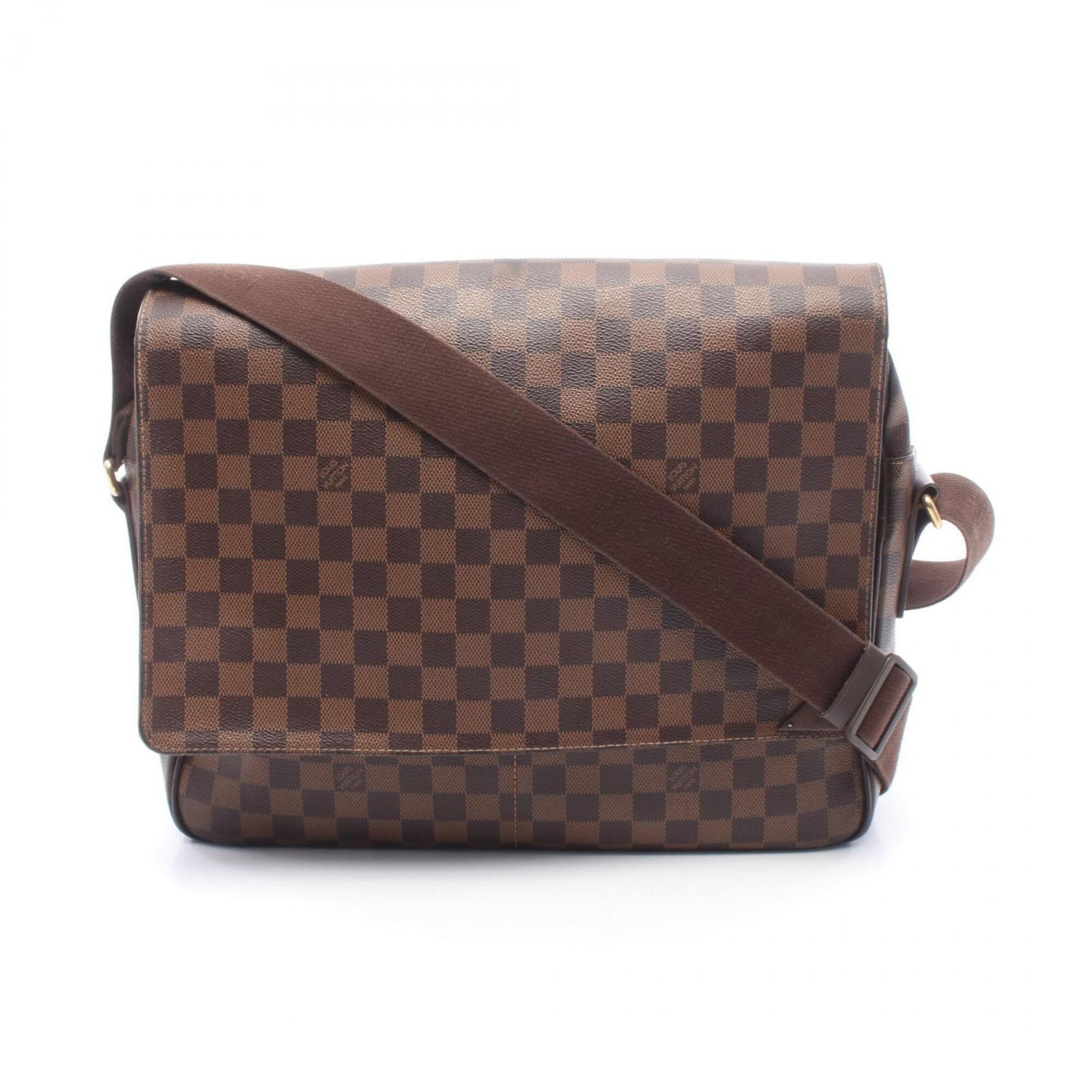 Coated Canvas Leather Louis Vuitton Shoulder Bag: Coated Canvas Leather Louis Vuitton Shoulder Bag Coated canvas and leather make up this classic Louis Vuitton shoulder bag, available in a timeless brown Damier Canvas color. Measuring 29cm x 36cm x