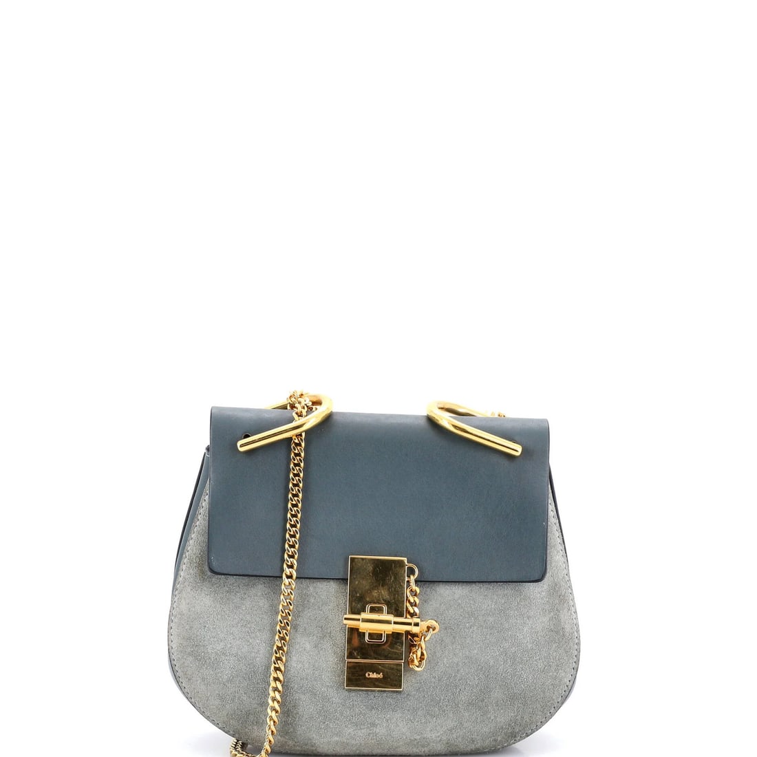 Drew Crossbody Chloe Leather Suede Mini: Drew Crossbody Chloe Leather Suede Mini The Drew Crossbody Chloe Leather Suede Mini is a stylish and versatile mini bag featuring a rich blue leather exterior and suede interior. With its gold