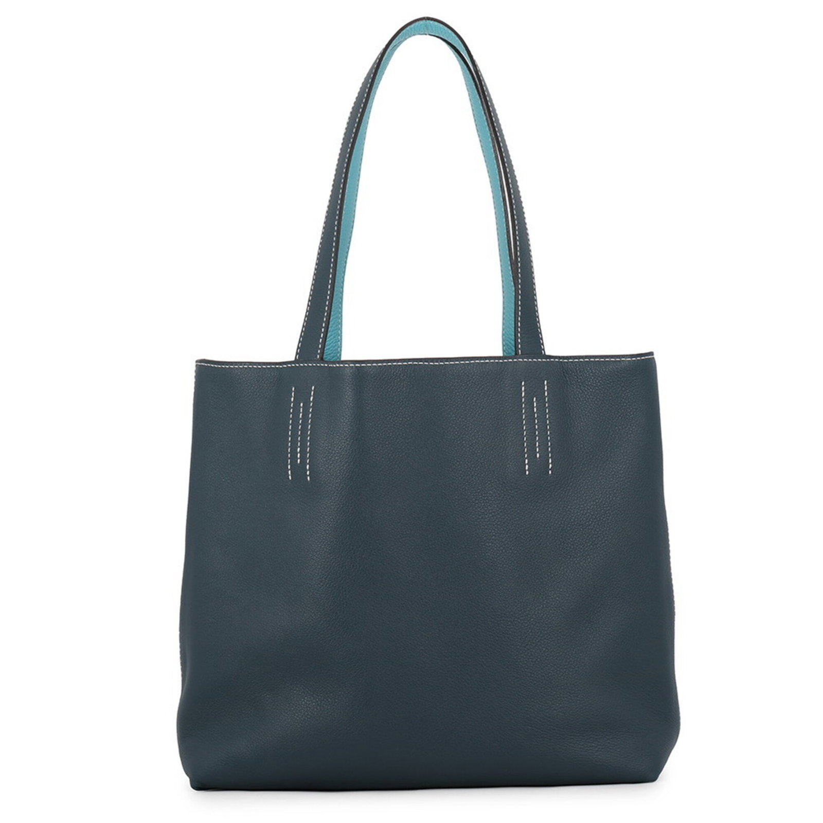 Hermes Tote Bag Taurillon Clemence Leather Swift Leather: Hermes Tote Bag Taurillon Clemence Leather Swift Leather Taurillon clemence leather and swift leather come together in this iconic Hermes tote bag, crafted in France. Measuring 26.5cm x 28cm x 9.5cm, 