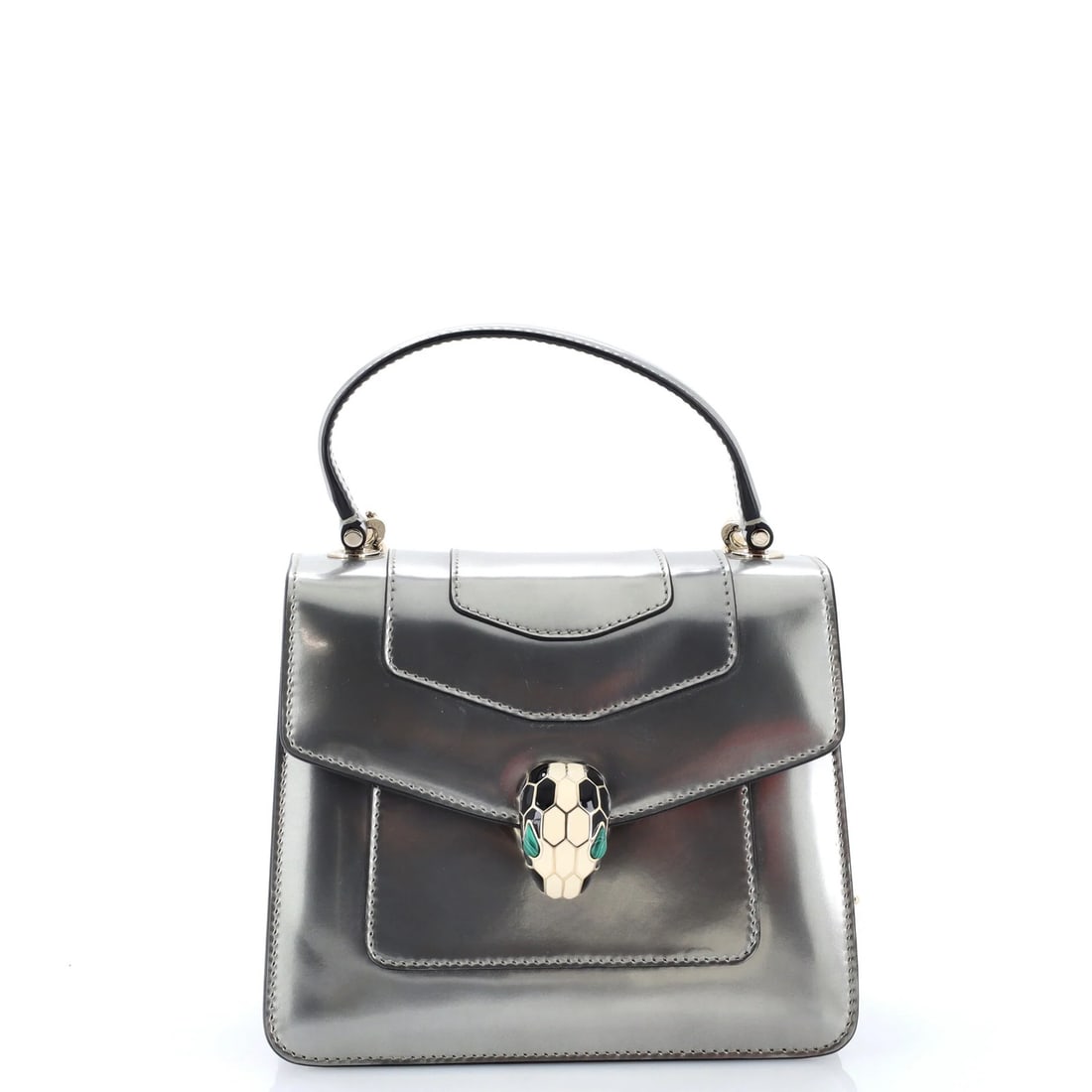 Serpenti Forever Bvlgari Patent Small Top Handle Bag (1 of 7)
