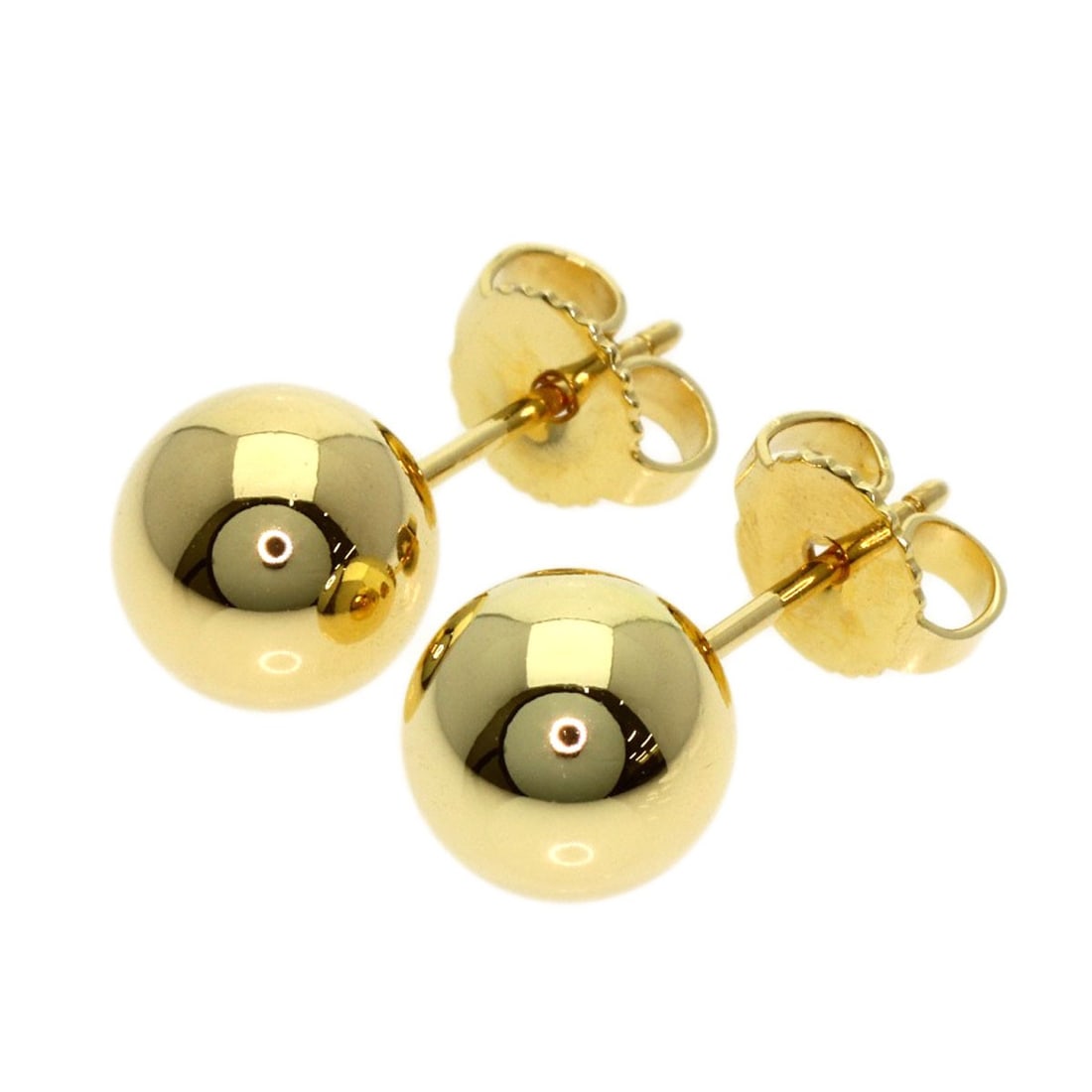 Hardware Ball Earring Tiffany Co K18 Yellow Gold: Hardware Ball Earring Tiffany Co K18 Yellow Gold K18 Yellow Gold Hardware Ball Earring from Tiffany & Co. is a sleek and modern design featuring a gold metal exterior with no stone. The earring's puri