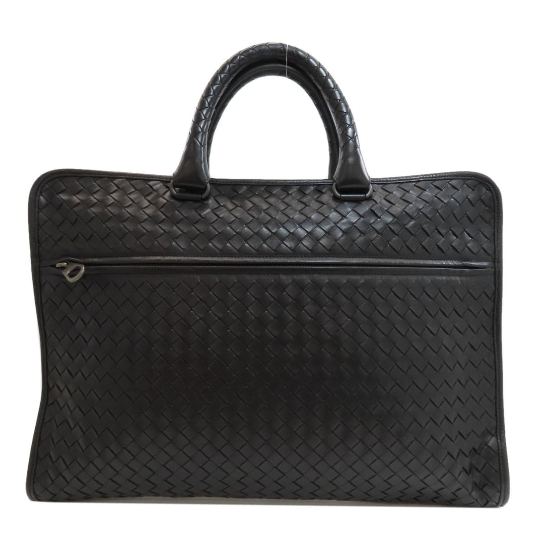 Intrecciato Calf Business Bag Bottega Veneta: Intrecciato Calf Business Bag Bottega Veneta Black Intrecciato Calf Business Bag with 11.0 inch height, 2.0 inch depth, and 15.4 inch width, featuring a zip closure, and no additional accessories. Thi