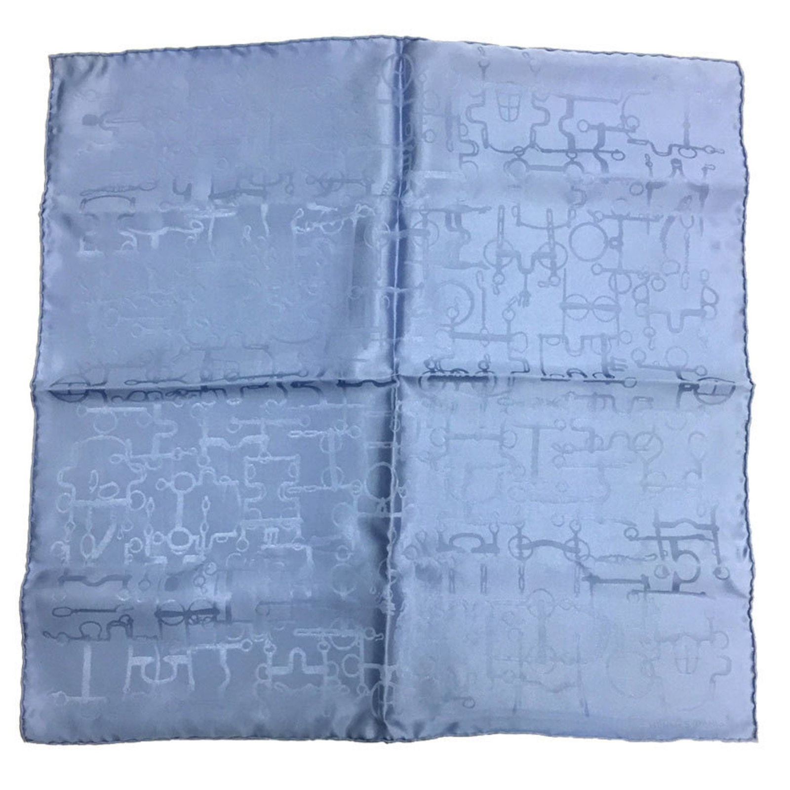 Silk Hermes Scarf: Silk Hermes Scarf Silk in light blue, this 42cm x 16.53" scarf from Hermes is made from high-quality material. The scarf's size and color are notable features. Item Specifics: Brand: Hermes Type: